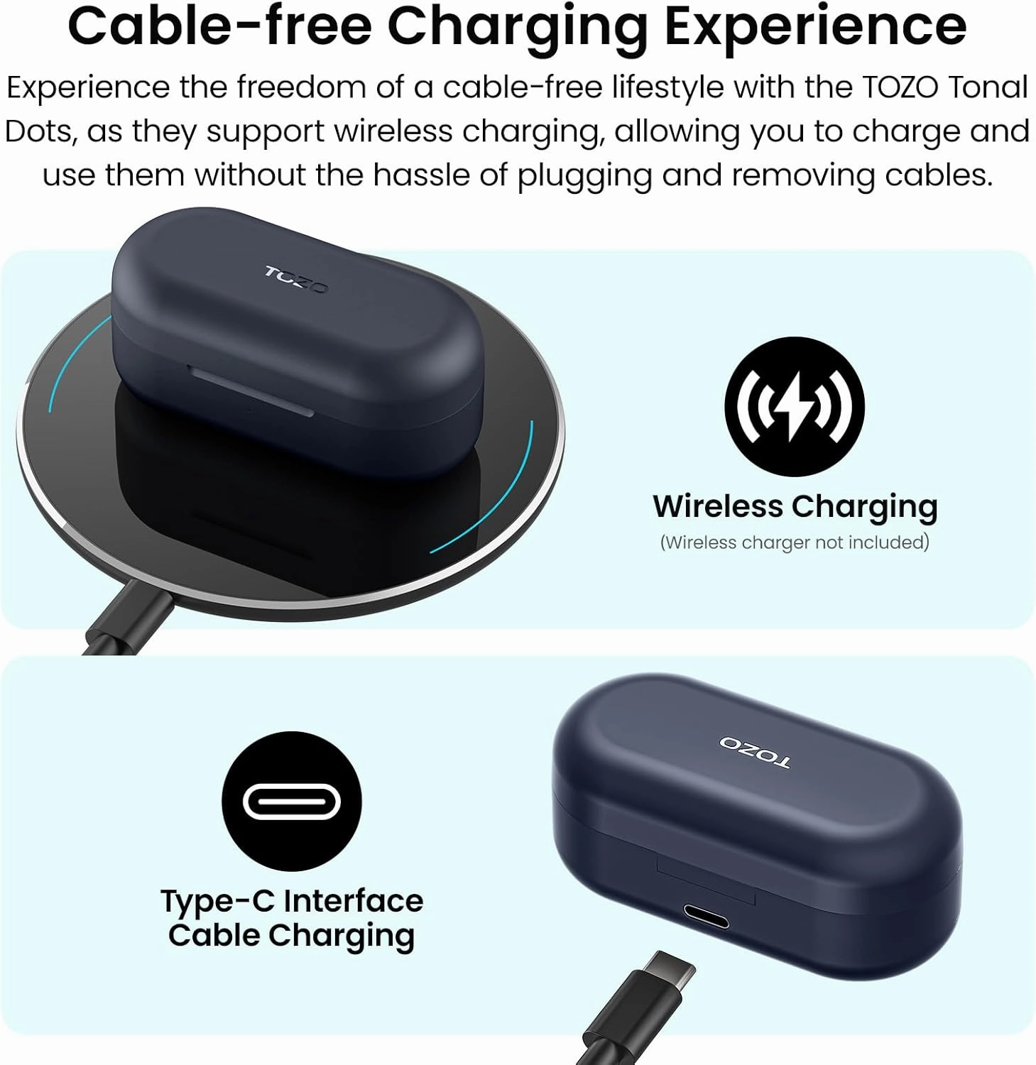 TOZO T12 (Compact Ergonomic Edition) Wireless Earbuds Bluetooth 5.3 Headphones, Call ENC Noise Cancelling Mic, 55Hrs Playtime App Customize EQ IPX8 Waterproof LED Digital Display Premium Sound Headset