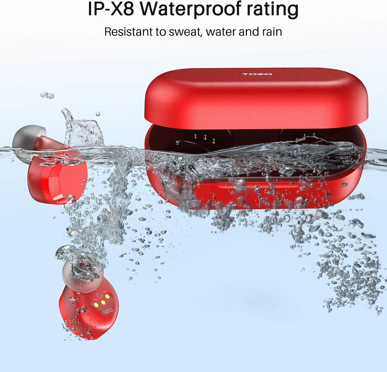 TOZO T12 (Large Ergonomic Edition) Wireless Earbuds Bluetooth 5.3 Headphones Premium Sound Performance Touch Control LED Digital Display Wireless Charging Case Earphones