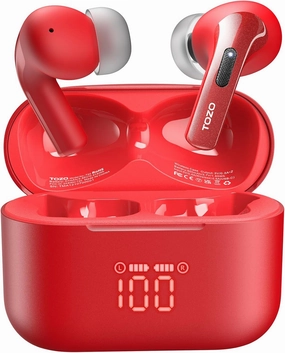 TOZO T20 Wireless Earbuds Bluetooth Headphones 48.5 Hrs Playtime with LED Digital Display, IPX8 Waterproof, Dual Mic Call Noise Cancelling 10mm Broad Range Speakers with Wireless Charging Case TWS earbuds,compact wireless buds,Bluetooth ear tips,
