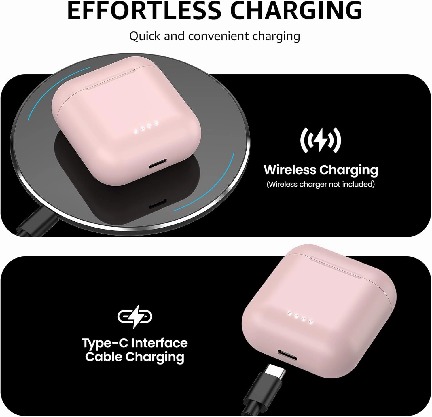 TOZO T6 True Wireless Earbuds Bluetooth 5.3 Headphones 50H Long Playtime, Wireless Charging Case, IPX8 Waterproof Stereo Earphones, Built-in Mic Calls, Headset Premium Deep Bass 32 Preset EQs via APP