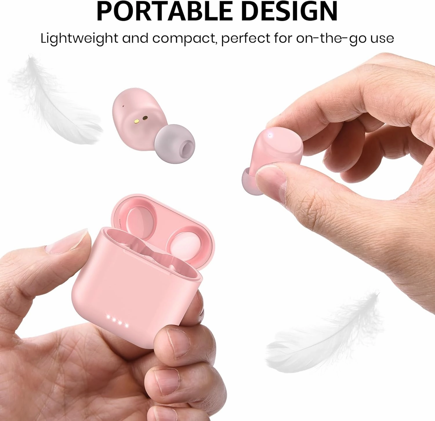 TOZO T6 True Wireless Earbuds Bluetooth 5.3 Headphones 50H Long Playtime, Wireless Charging Case, IPX8 Waterproof Stereo Earphones, Built-in Mic Calls, Headset Premium Deep Bass 32 Preset EQs via APP