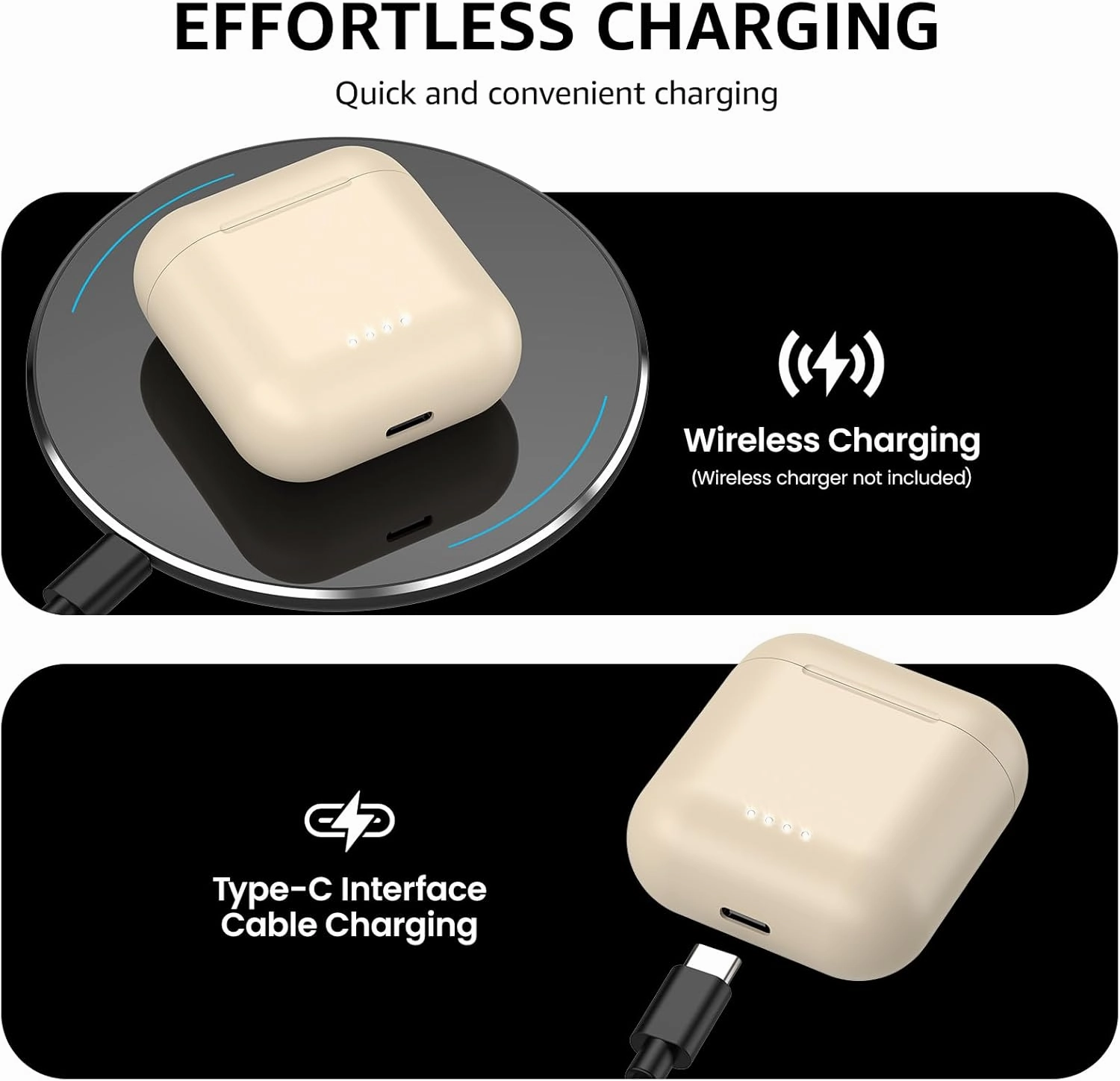 TOZO T6 True Wireless Earbuds Bluetooth 5.3 Headphones 50H Long Playtime, Wireless Charging Case, IPX8 Waterproof Stereo Earphones, Built-in Mic Calls, Headset Premium Deep Bass 32 Preset EQs via APP