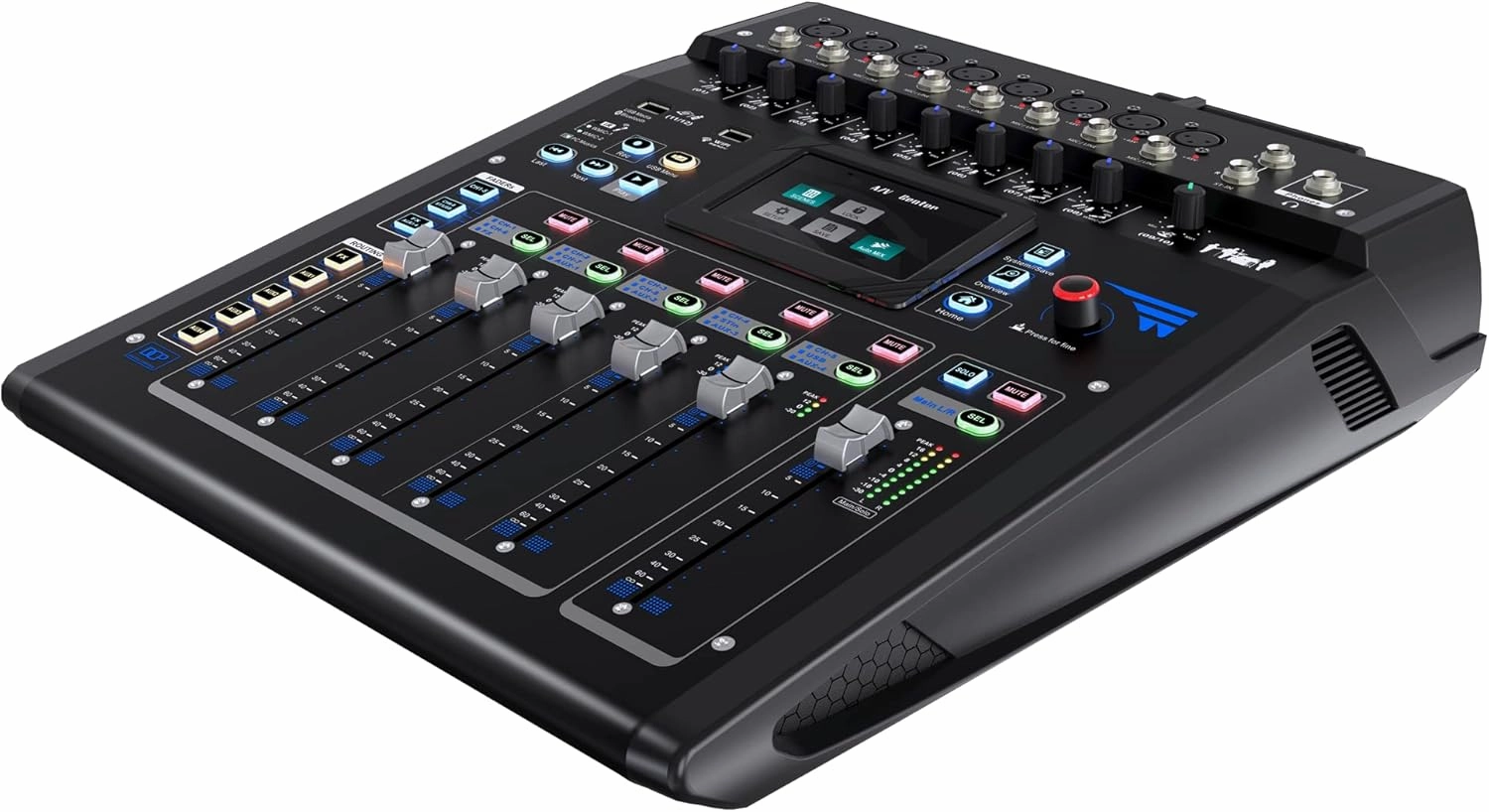 TQ-12 12-Channel, 4-Aux Out, Portable Touchscreen Digital Mixer Console with App control for iPad, Android Tablet, PC, Laptop, Wi-Fi, Effect, Scene, Motorized Faders (Designed in USA) mixer console,audio mixing desk,DJ console,