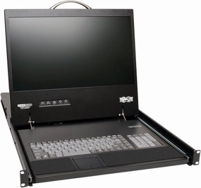 Tripp Lite 16-Port Cat5 1U Rack-Mount 1 1 User Console KVM Switch with 19-in. LCD and IP Remote Access (B070-016-19-IP) rackmount gear,audio rack equipment,studio rackmounts,