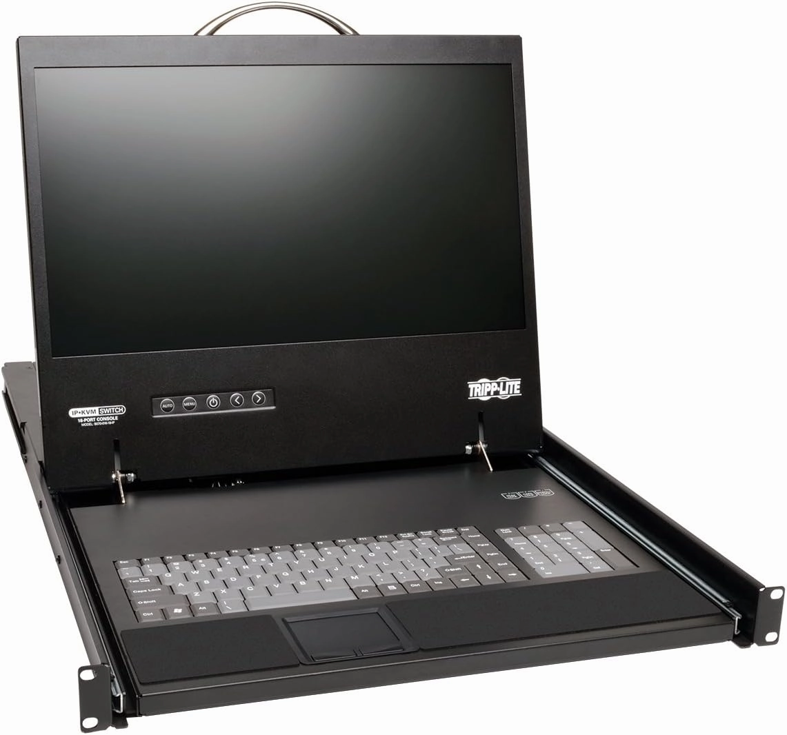 Tripp Lite 16-Port Cat5 1U Rack-Mount 1 1 User Console KVM Switch with 19-in. LCD and IP Remote Access (B070-016-19-IP) rackmount gear,audio rack equipment,studio rackmounts,