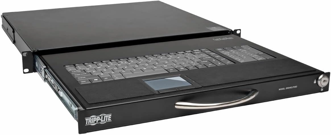 TRIPP LITE 1U Rackmount Keyboard with KVM Cable Kit for 2-Post or 4-Post Racks (SRSHELFKBD) rackmount gear,audio rack equipment,studio rackmounts,