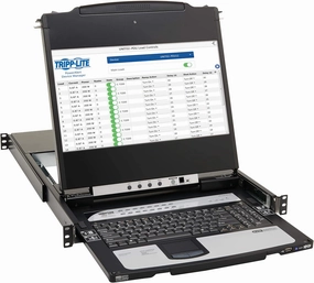 Tripp Lite, 8-Port, NetDirector, DisplayPort, KVM, Switch, Console w/ 17 in. LCD, Dual Rail, 1U Rack-Mount (B030-DP08-17D) rackmount gear,audio rack equipment,studio rackmounts,
