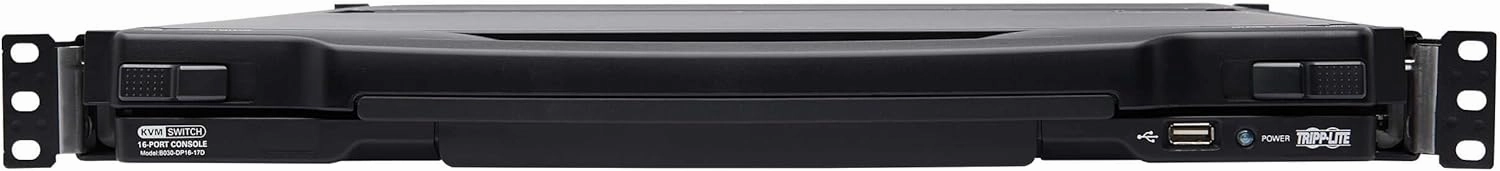 Tripp Lite, 8-Port, NetDirector, DisplayPort, KVM, Switch, Console w/ 17 in. LCD, Dual Rail, 1U Rack-Mount (B030-DP08-17D)