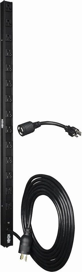 Tripp Lite Basic PDU, 20A, 14 Outlets (5-15/20R), 120V, L5-20P/5-20P Adapter, 15 ft. Cord, 0U Vertical Rack-Mount Power, 36 in. (PDUV20) rackmount gear,audio rack equipment,studio rackmounts,