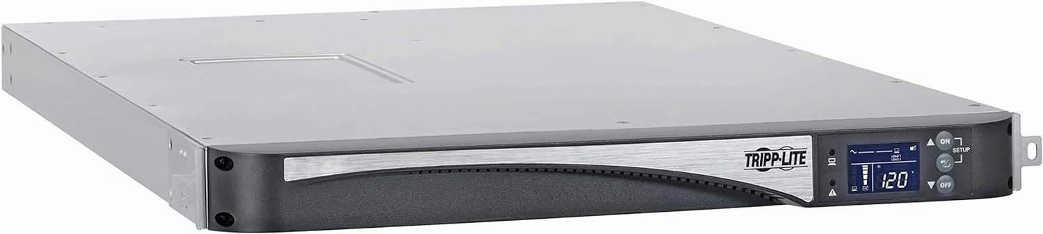 Tripp Lite Double-Conversion Smart Online UPS, 120V 1500VA 1440W, 5 NEMA 5-15R Outlets, Network Card Slot, LCD Status Screen, Expandable Battery, USB, DB9, 1U Rack Mount, 2-Year Warranty (SU1500LCD1U) rackmount gear,audio rack equipment,studio rackmounts,