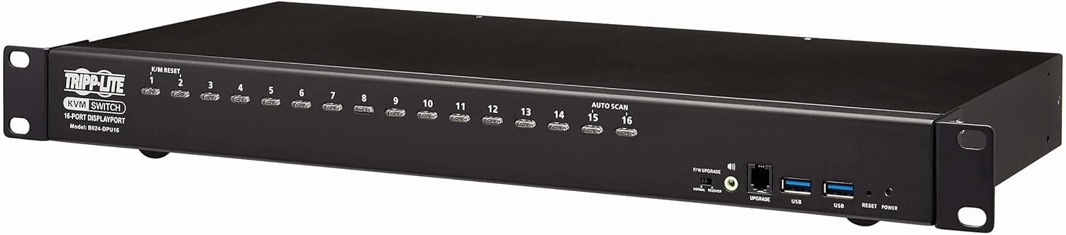 Tripp Lite KVM Switch, 16 Port HDMI USB with Audio and USB Sharing KVM Switch, 1U Rack Mount (B024-HU16)