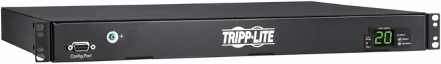 Tripp Lite Metered PDU, Auto-Transfer Switch (ATS), 20A, 200-240V, 3.8kW, Single-Phase - 8 C13 Outlets & 2 C19 Outlets, Dual C20 12ft Input Cords - 1U Rackmount, 2 Year Warranty (PDUMH20HVATS) rackmount gear,audio rack equipment,studio rackmounts,