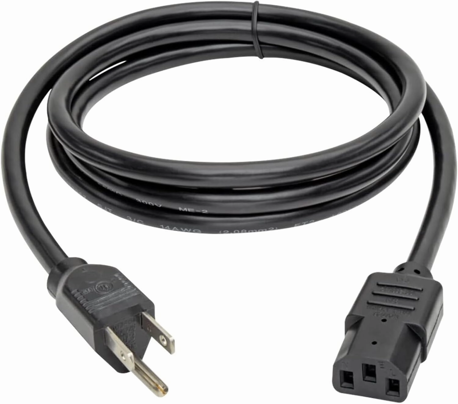 Tripp Lite P007-006 Heavy Duty Computer Power Cord, 15A, 14AWG (NEMA 5-15P to IEC-320-C13), 6-ft Black power cord,hi-fi power cable,AC power lead,