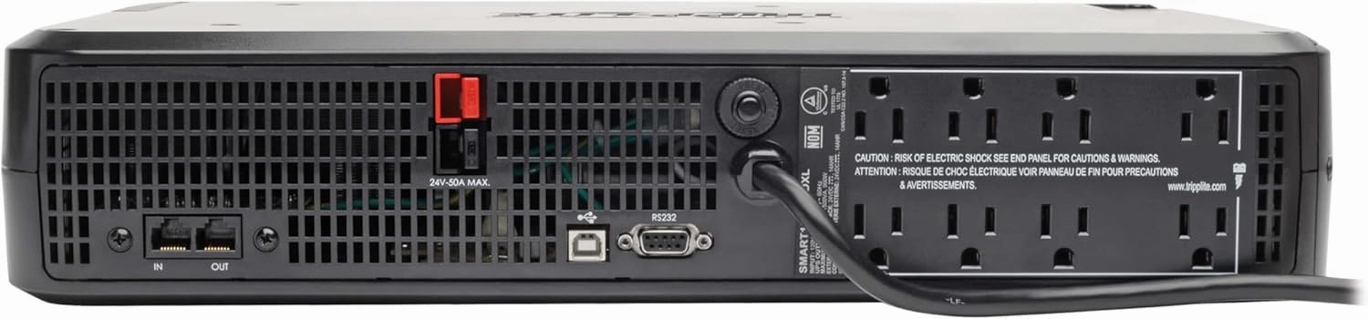 Tripp Lite SMART1500LCDXL 1500VA Smart UPS Back Up, 900W Rack-Mount/Tower, LCD, AVR, Extended Runtime Option, USB, DB9, 3 Year Warranty & Dollar 250,000 Insurance Black