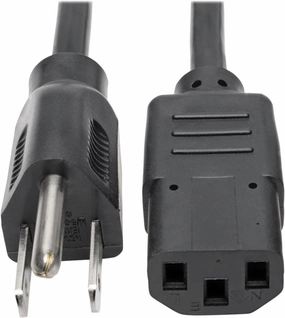 Tripp Lite Standard Computer Power Cord 10A,18AWG (NEMA 5-15P to IEC-320-C13) 10-ft.(P006-010) black power cord,hi-fi power cable,AC power lead,
