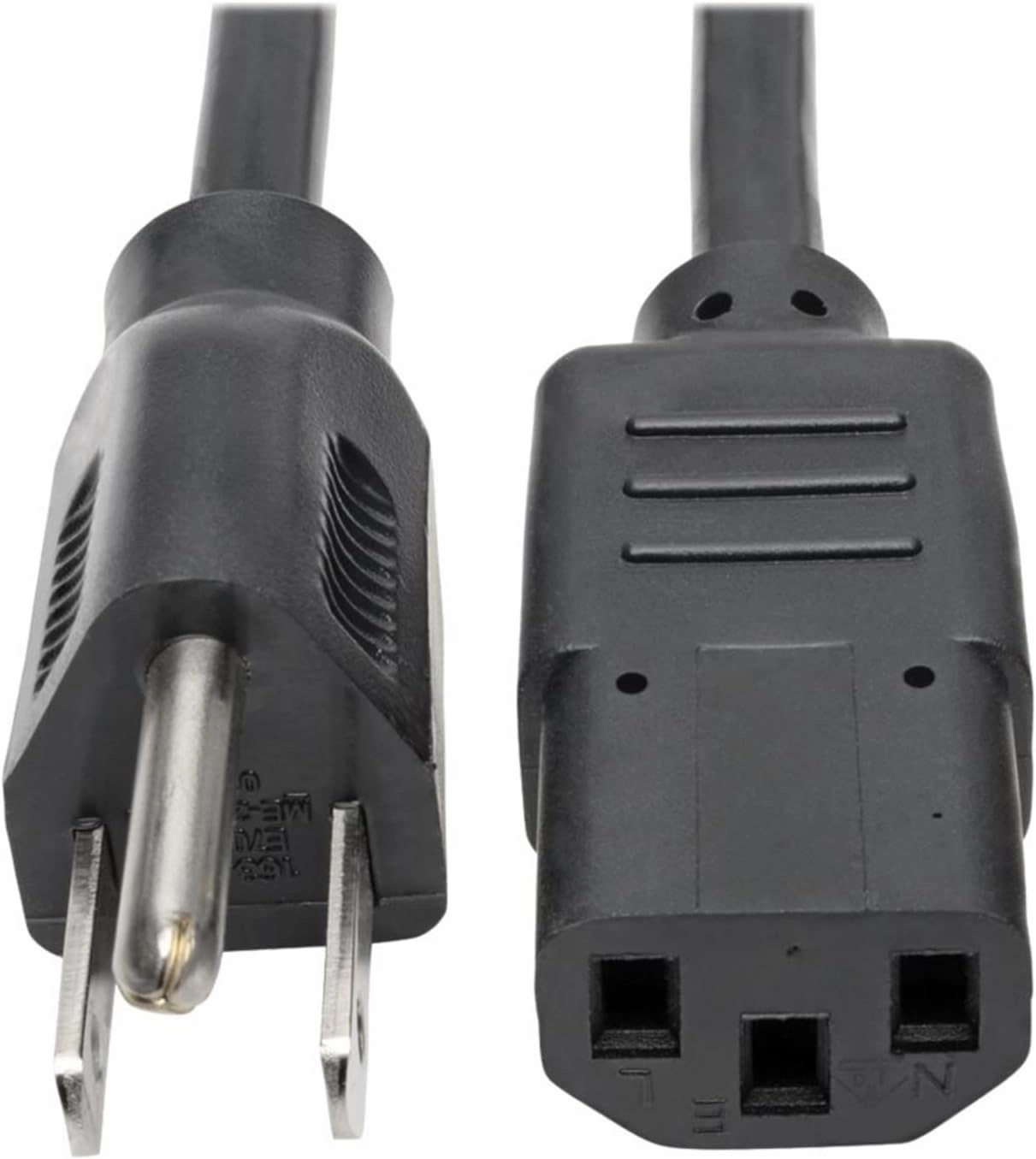 Tripp Lite Standard Computer Power Cord 10A,18AWG (NEMA 5-15P to IEC-320-C13) 10-ft.(P006-010) black power cord,hi-fi power cable,AC power lead,
