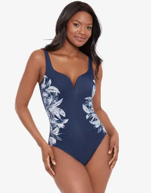 Tropica Toile Temptress Swimsuit - Navy White