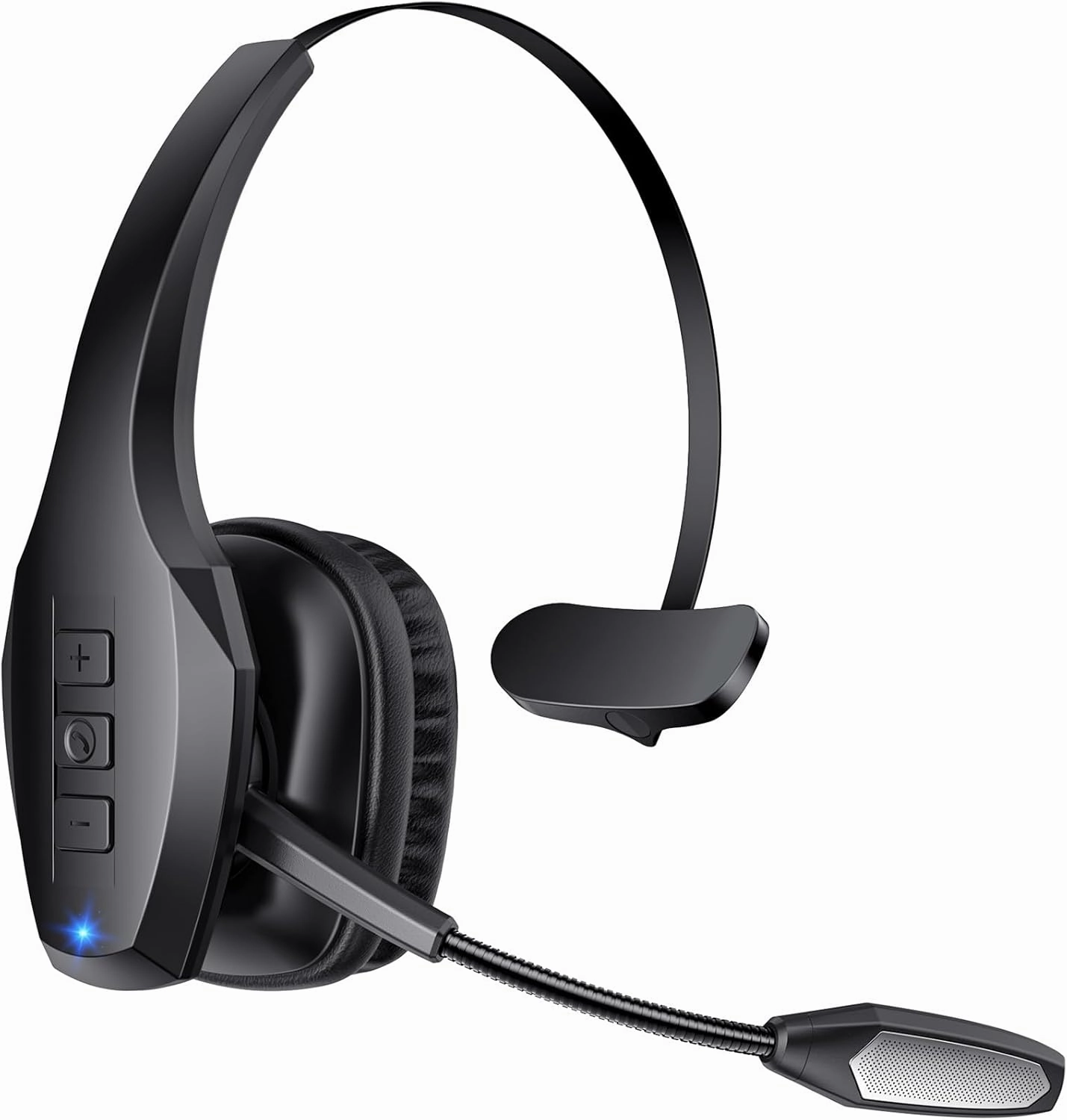 Trucker Bluetooth Headset, Wireless Headset with Mic, Bluetooth Headsets with Dual Noise Cancelling Microphone & Mute Button, 55Hrs Working Time PC Headsets for Cell Phones, Computer, Truck Driver noise cancelling headphones,ANC headphones,travel headp