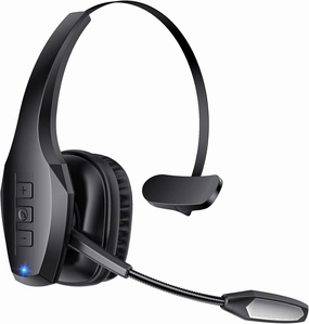 Trucker Bluetooth Headset, Wireless Headset with Mic, Bluetooth Headsets with Dual Noise Cancelling Microphone & Mute Button, 55Hrs Working Time PC Headsets for Cell Phones, Computer, Truck Driver noise cancelling headphones,ANC headphones,travel headp