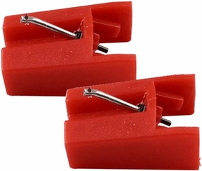 Turntable Needle Record Player Stylus Replacement for ION ICT04RS - IONTTUSB10, ITTCD10, LPDock, LP2CD, LP2Flash, IProfile and Profile Flash (Pack of 2) Red turntable cartridge,phono cartridge,MM MC stylus,