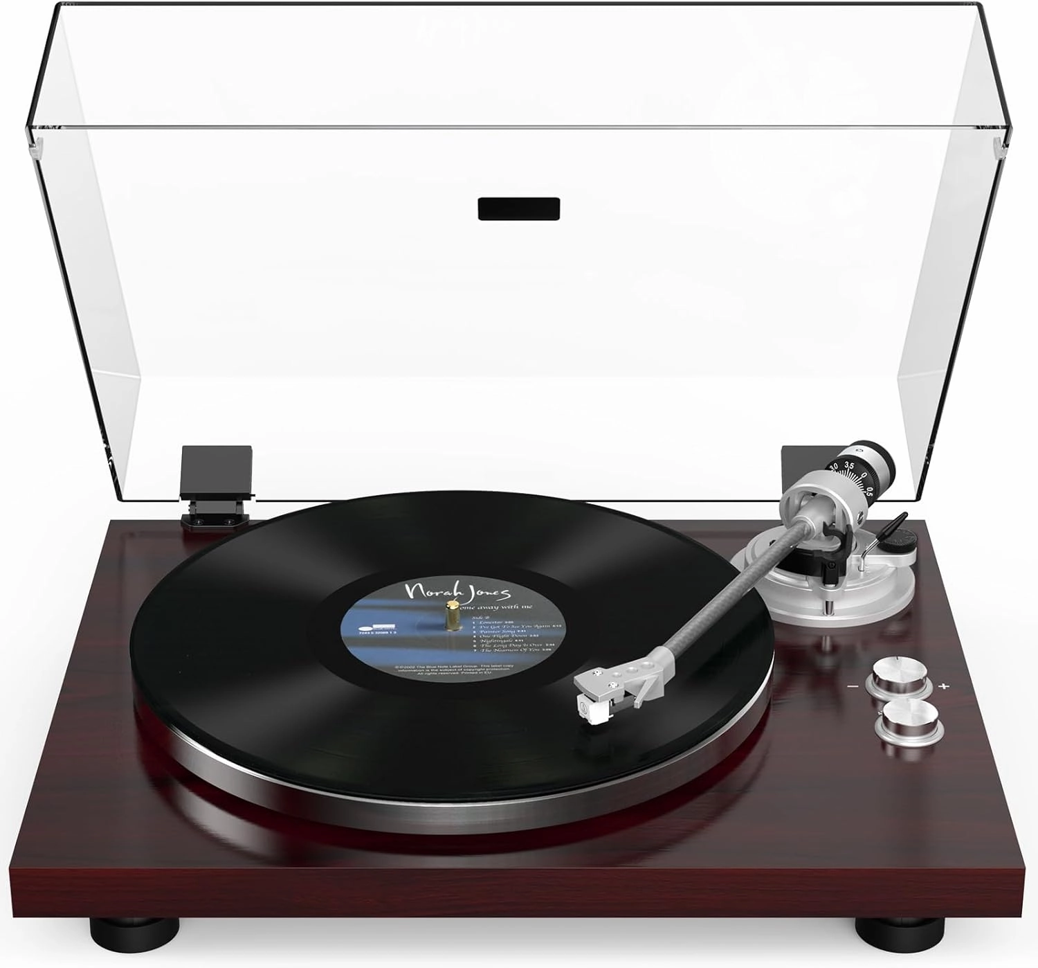 Turntable Record Player Wireless Output Carbon Fiber Tonearm Vinyl Player Aluminium Platter Belt-Drive LP Turn Tables 33 1/3&45 RPM Phono Audio RCA Line Output ATN3600L MM Cartridge Walnut Wood Red balanced output player,audiophile player,hi-res digita