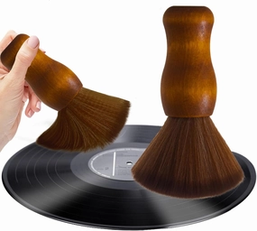 Turntable Vinyl Record Brush, Anti-Static Dust Record Cleaning Brush for Vinyl Albums LP CD Cartridge (Brown) turntable cartridge,phono cartridge,MM MC stylus,
