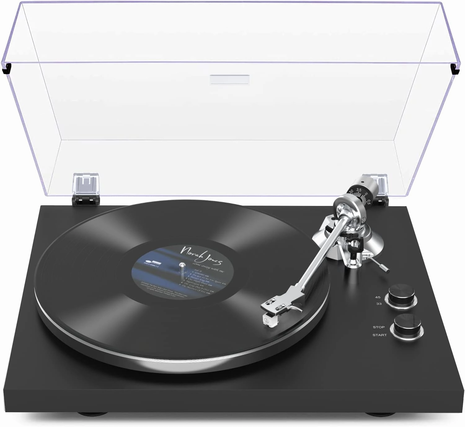 Turntables Belt-Drive Record Player with Wireless Output Connectivity, Vinyl Player Support 33&45 RPM Speed Phono Line USB Digital to PC Recording with Advanced Magnetic Cartridge&Counterweight Black direct-drive turntable,DJ turntable,hi-torque vi