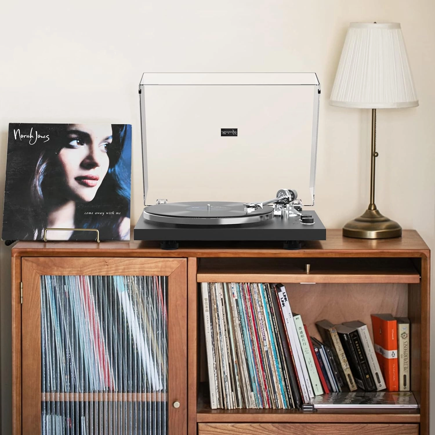 Turntables Belt-Drive Record Player with Wireless Output Connectivity, Vinyl Player Support 33&45 RPM Speed Phono Line USB Digital to PC Recording with Advanced Magnetic Cartridge&Counterweight Black