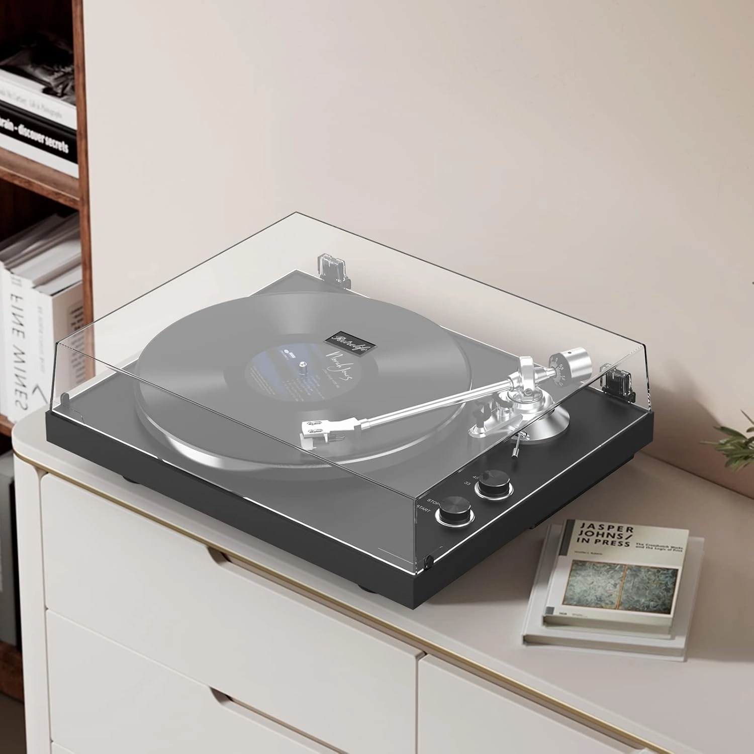 Turntables Record Player Wireless Output Connectivity Vinyl Player Belt-Drive Turn Tables Support 33&45 RPM Speed Phono Line Output USB Digital to PC Recording ATN3600L MM Cartridge Black