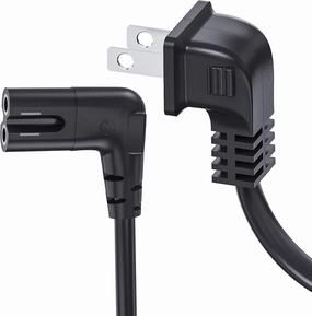 TV Power Cord Compatible for Samsung TV, Ancable 6-Feet 90 Degree Angled 2-Prong C7 Tv Cable Compatible with Samsung LG TCL Sony Appletv Insignia Sharp Toshiba Vizio (UL Listed 18 AWG-Non Polarized) power cord,hi-fi power cable,AC power lead,