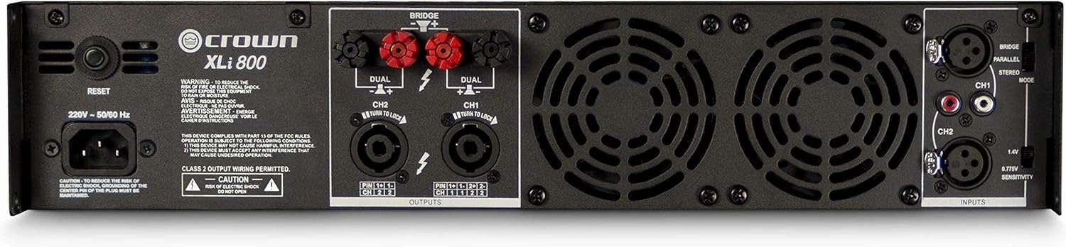 Two-channel-300W at 4 Power Amplifier, Black, 300-Watts (XLi800)