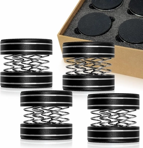 UCINNOVATE 4Pcs Audiophile Aluminum Turntable Isolation Stand Feet, Adjustable Spring Speaker Spikes Vibration Isolation Feet Pad Stand with Non-Slip Mat for HiFi Amplifier Player/Turntable/Speaker isolation pads,speaker feet,vibration dampeners,