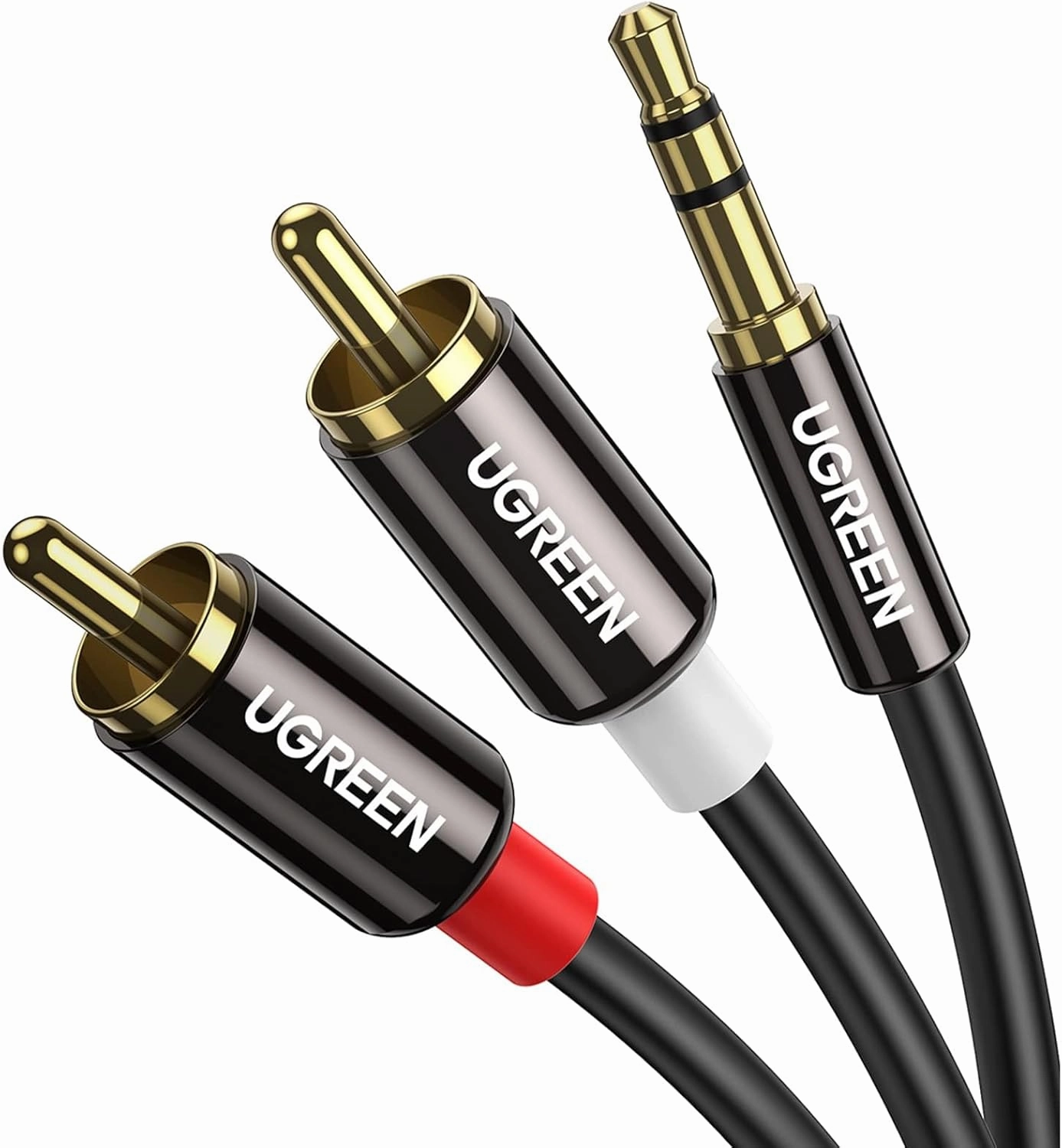UGREEN 3.5mm to RCA Cable, 10FT RCA Male to Aux Audio Adapter HiFi Sound Headphone Jack Adapter Metal Shell Y Splitter Auxiliary Cord 1/8 Connector for Phone Speaker MP3 Tablet HDTV speaker cable,audio wire,hi-fi speaker cord,
