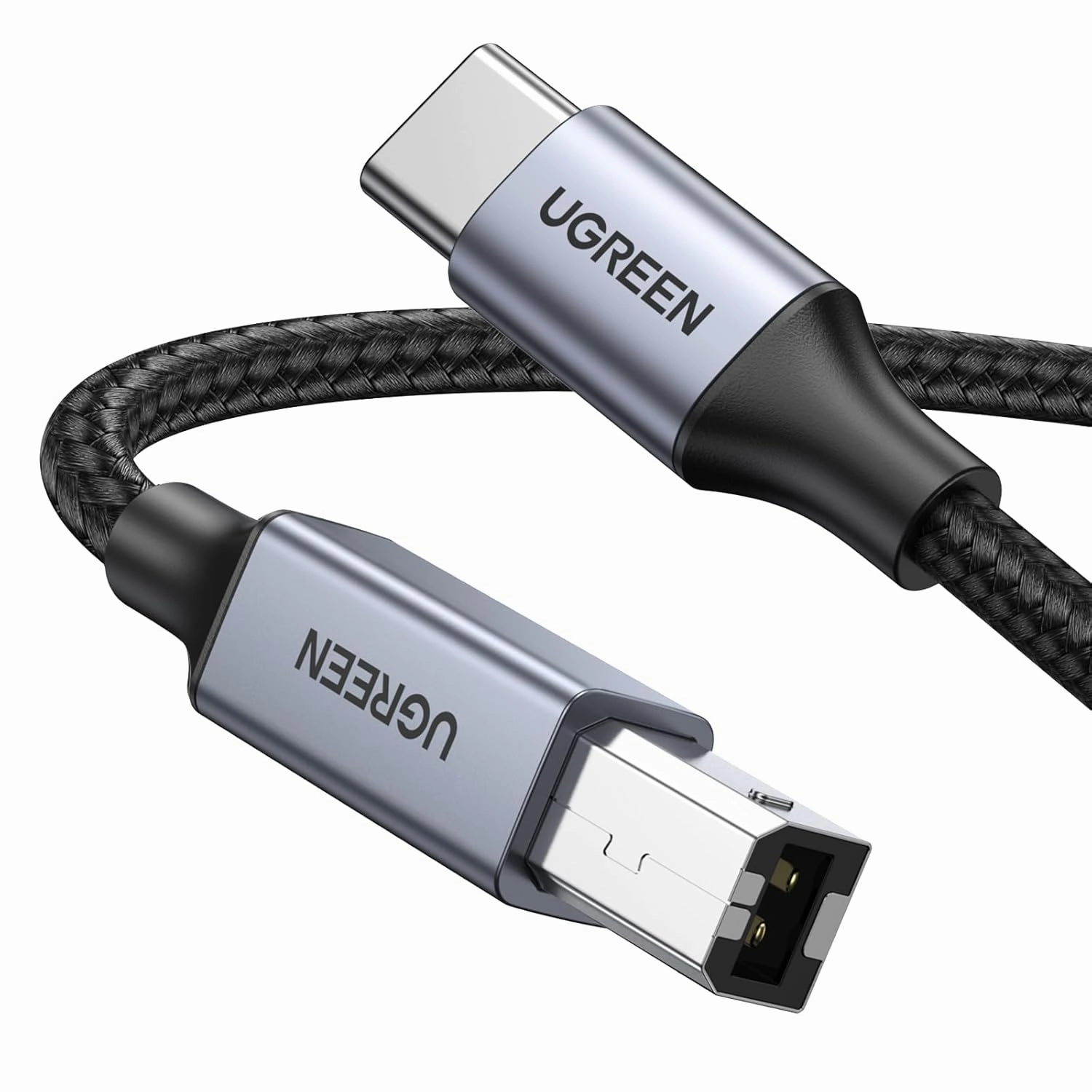 UGREEN USB B to USB C 3 FT Printer Cable, Nylon USB B to C Cord for MacBook Pro/Air, MIDI Cable Compatible with Yamaha Piano Keyboard, DAC, DJ Controller for iPad DAC,USB audio converter,digital to analog converter,