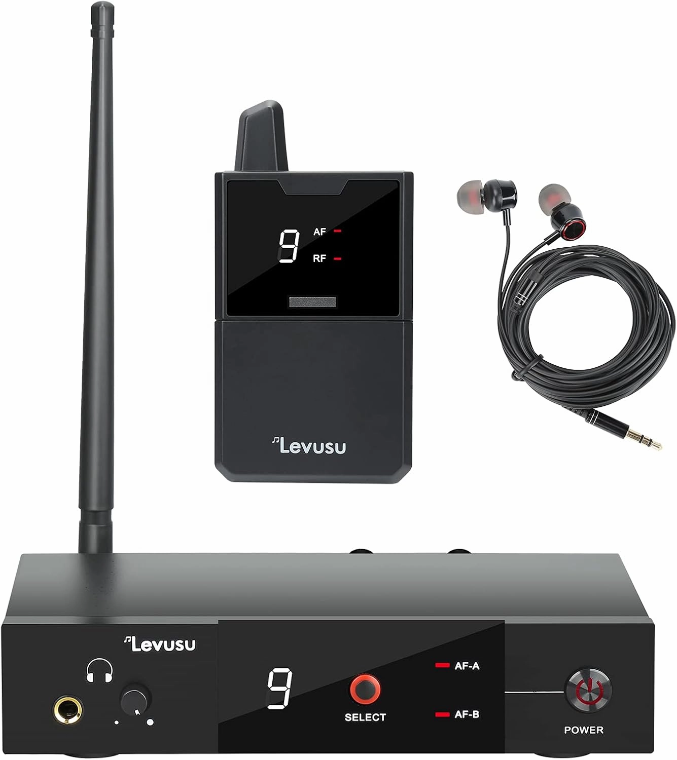 UHF Wireless in-Ear Monitor System with Earphone,180Ft, Rack Mount, Professional IEM Stereo System Transmitter and Beltpack for Studio, Guitar, Band Rehearsal, Live Performance (1 Bodypack) in-ear monitors,hi-fi IEMs,studio earphones,
