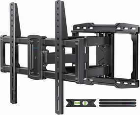 UL Listed Full Motion TV Wall Mount Bracket for Most 37-86 inch TVs, Swivel Tilt Extension Level TV Mount, Max VESA 600x400mm, Holds up to 132lbs & 16" Wood Studs with Hole Drilling Template speaker wall mount,audio bracket,AV wall mounting,