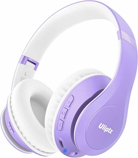 Uliptz Wireless Bluetooth Headphones, 65H Playtime, 6EQ Sound Modes, HiFi Stereo Over Ear Headphones with Microphone, Foldable Bluetooth 5.3 Headphone for Travel/Office/Cellphone/PC (Purple) over-ear headphones,closed back headphones,wireless studio cans,