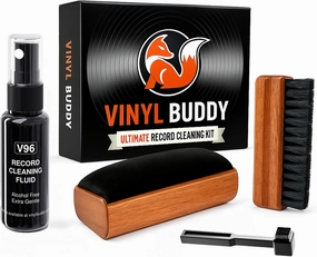 Ultimate 5-Piece Vinyl Record Cleaning Kit | with Real Hardwood Brushes  Includes: Record Cleaner, Pro Velvet Brush, Microfiber Brush & Stylus Cleaner  Clean, Protect & Restore Your LPs record cleaning kit,vinyl cleaner,stylus brush set,