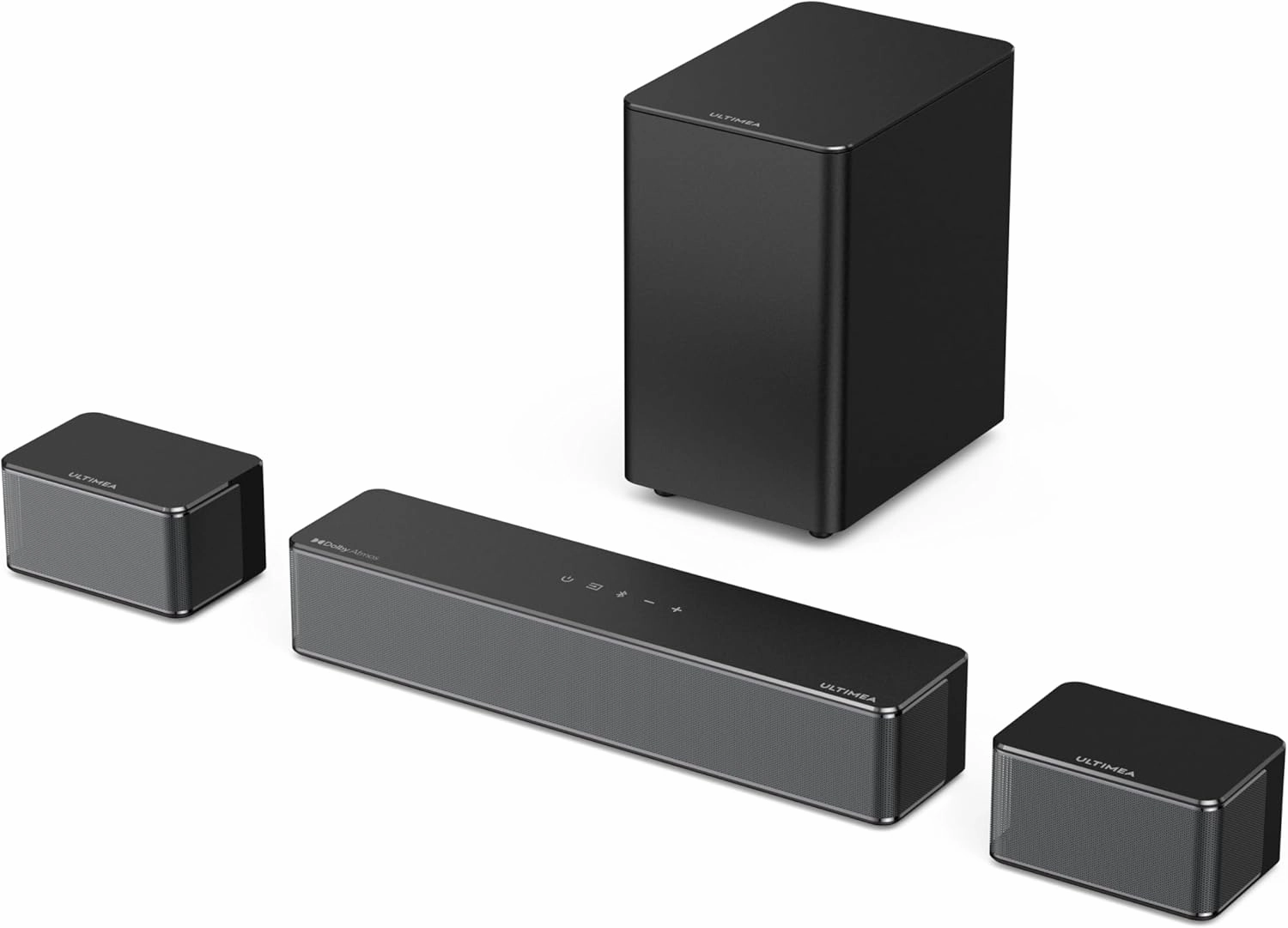 ULTIMEA 5.1 Sound Bar Compatible with Dolby Atmos, Peak Power 410W, Sound Bar for Smart TV with Subwoofer, 3D Surround Sound System for TV, Surround and Bass Adjustable Home Theater, Poseidon D60 surround sound system,cinema audio kit,5.1 surround package,