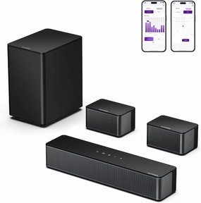 ULTIMEA 5.1 Sound Bar for Smart TV, Virtual Surround Sound System for TV, 320W Peak Power, Adjustable Surround Speakers and Subwoofer, APP Control, Home Theater Soundbar Poseidon D50(2025 New Model) soundbar,TV speaker bar,home theater soundbar,