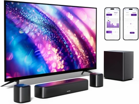ULTIMEA 5.1 Sound Bar with Virtual Surround Sound System for TV, Sound Bar for Smart TV with 2 Surround Speakers for Home Theater, App Control, Wired Subwoofer, Peak Power 250W, Opt/AUX/BT, Aura A30 surround sound system,cinema audio kit,5.1 surround packa