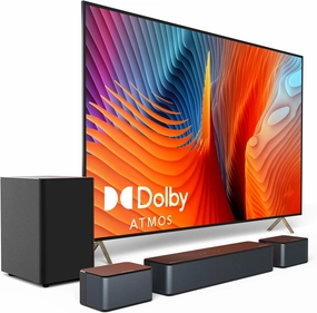 ULTIMEA 5.1Ch Sound Bar with Dolby Atmos, 410W Peak Power, Surround Sound System for TV, Sound Bar for Smart TV with Subwoofer, Surround and Bass Adjustable Home Theater, Poseidon D60, 2024 Version surround sound system,cinema audio kit,5.1 surround packag