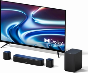 ULTIMEA 5.1ch Sound Bar with Dolby Atmos, Surround Sound System for TV, Sound Bar for Smart TV and Home Theater, App Control, TV Soundbar with Subwoofer, 2 Surround Speakers, HDMI eARC, Aura A50 Pro surround sound system,cinema audio kit,5.1 surround packa