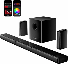 ULTIMEA 7.1ch Virtual Surround Sound Bar, Sound Bar for Smart TV with 2 Surround Speakers, Surround Sound System for TV with RGB, 6.5" Subwoofer, Peak Power 410W, App, HDMI/OPT/AUX/BT Apollo S70 Ultra soundbar,TV speaker bar,home theater soundbar,