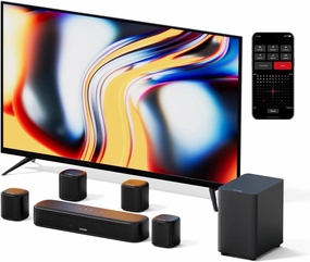 ULTIMEA 7.1ch Virtual Surround Sound Bar, Surround Sound System for TV, Sound Bar for Smart TV with 4 Surround Speakers, Peak Power 330W, App Control, TV Soundbar with Subwoofer, Opt/AUX/BT, Aura A40 surround sound system,cinema audio kit,5.1 surround pack