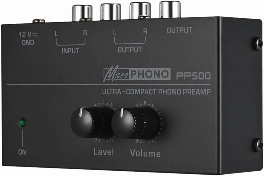 Ultra-Compact Phono Preamp PP500 with Bass Treble Balance Volume Adjustment Pre-Amp Turntable Preamplificador US Plug, Black, 500297090 balanced output player,audiophile player,hi-res digital player,