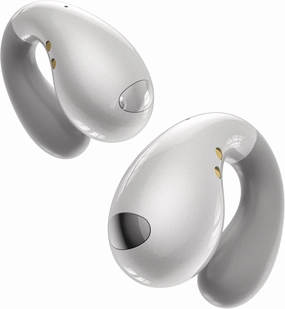Ultra Open Ear Earbuds - Ergonomic Clip-On Earbuds, Small Bone Conduction Over-The-Ear Headphones with Waterproof Design, Perfect Running Headphones for Sports and Fitness, Pearl White in-ear monitors,hi-fi IEMs,studio earphones,