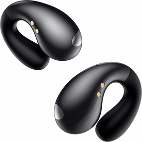 Ultra Open-Ear-Earbuds Wireless Bluetooth - Ergonomic Clip-On Earbuds, Bone Conduction Over-The-Ear Headphones with Waterproof Design and Secure Fit for Small Ears, Classic Black wireless earbuds,Bluetooth earphones,true wireless stereo,