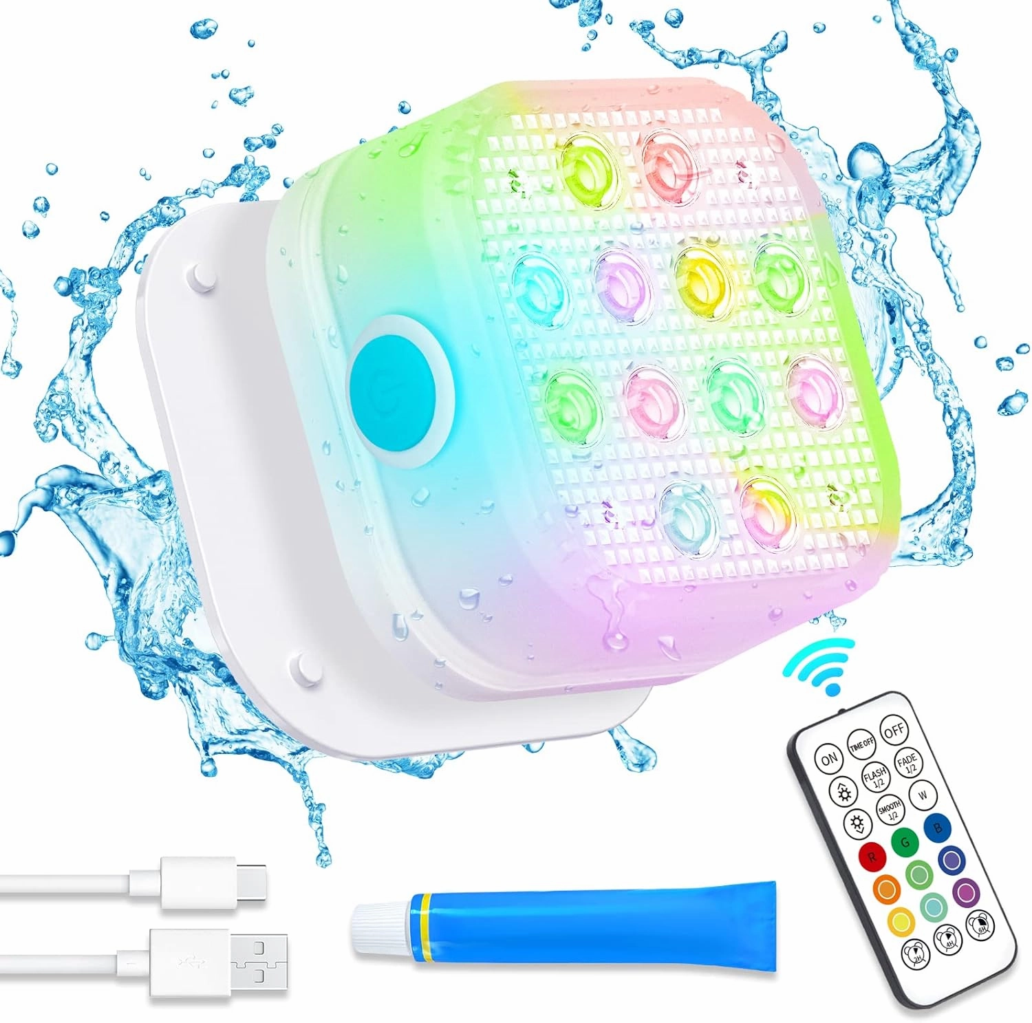 Underwater Led Lights with Remote, IP68 Waterproof Magnet Floating Lights for Bathtubs, Ponds, Parties (1 Set) vinyl accessories,turntable parts,record player tools,