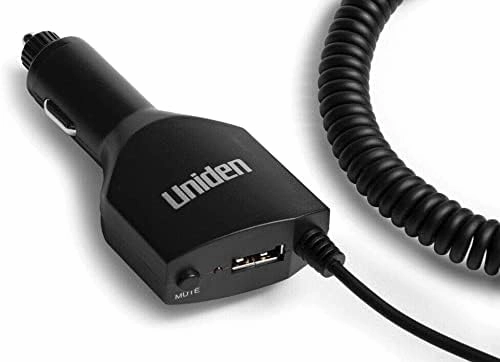 Uniden LRDACWM044 Radar Detector Smart Power Cord w/Mute Button and USB Charging for R1, R3, R7, & DFR Series, 12V DC Cig Adapter power cord,hi-fi power cable,AC power lead,